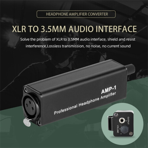 Universal XLR to 3.5mm Headphone Amplifier No Inte 2