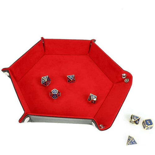 4 Pieces Dice Tray Hexagon Rolling Holder Folding 2