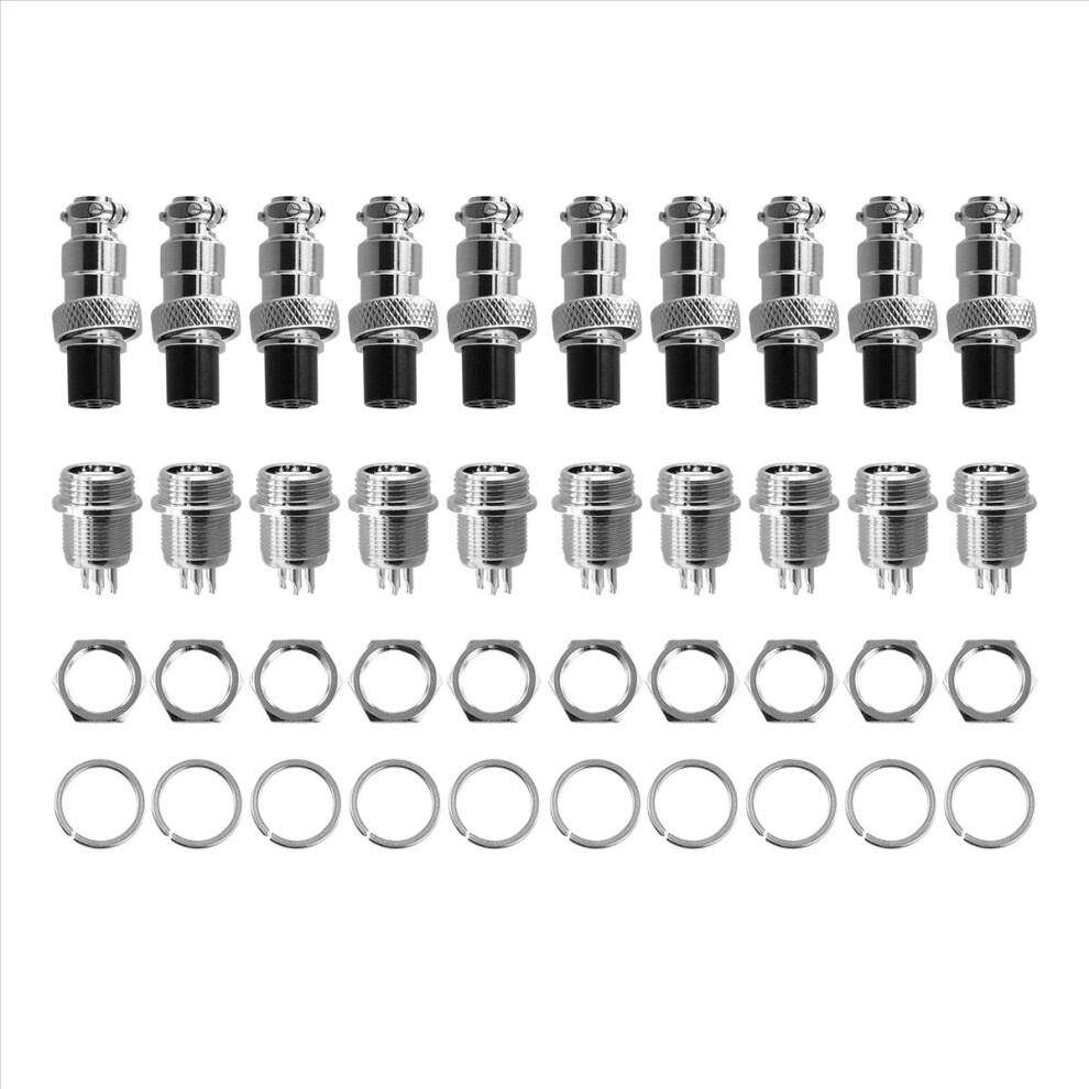 10Set M12 6 Pin 12Mm Aviation Connector Male + Fem 4852983242641