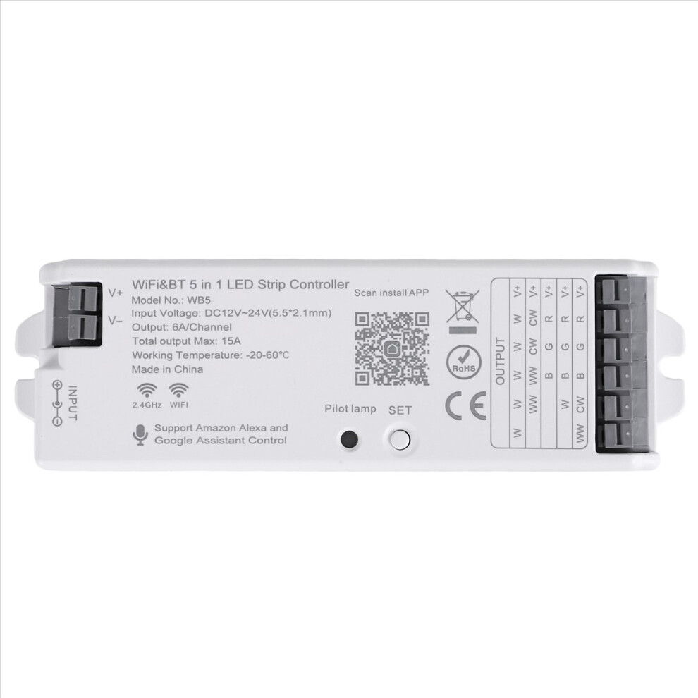 Wb5 Rf Wifi Bluetooth Led Strip Controller Rgb Cct 4852983255504