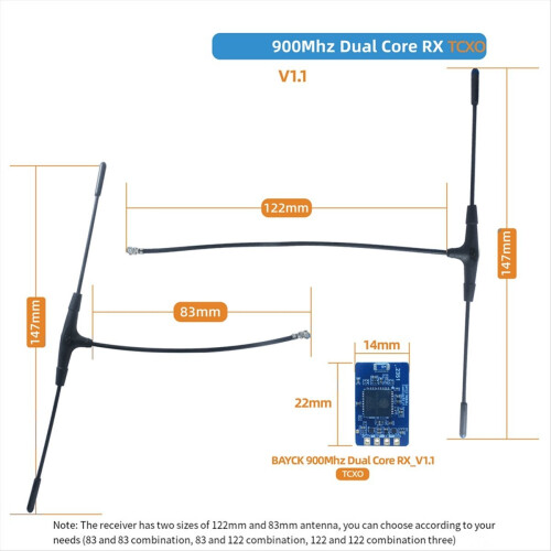 915Mhz 868MHz ELRS RX Diversity Receiver Dual Core 2