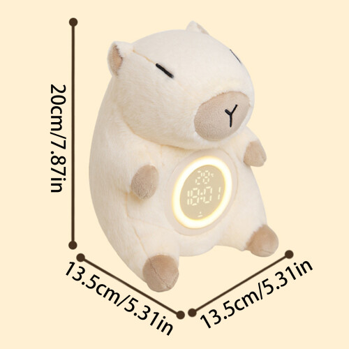 USB-wiederaufladbarer Plüsch-Capybara-LED-Wecker mit sanftem 1