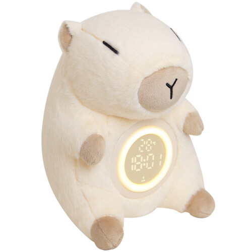 Capybara Plush Digital Alarm Clock for Kids with Stepless