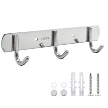 Durable Stainless Steel Hook Rail Sturdy Hangers-triple hook