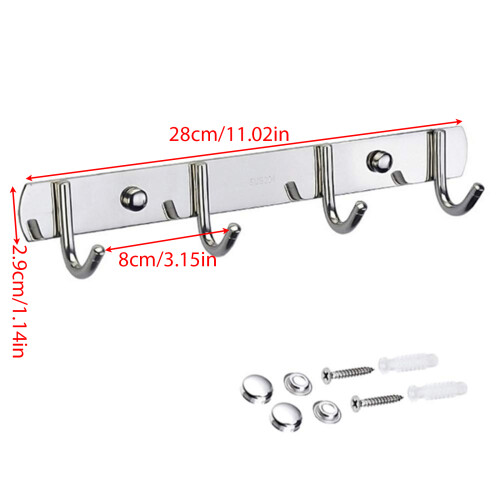 Durable Stainless Steel Hook Rail Sturdy Hangers-triple hook 1
