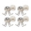 4Pcs Stylish 6 Point Hook for Convenient Accessory-cream white 1