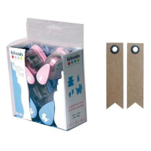 Kit 4 perforatrices Naissance + 20 étiquettes kraft Fanion
