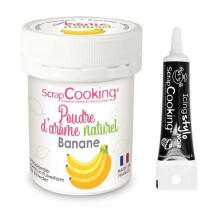 Aromi alimentari naturali in polvere banana + Penna per glassa nera