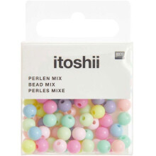 Kit de pérolas - RICO DESIGN - Arco-íris Pastel - 80 peças - Ø 6 mm - Cores pastel