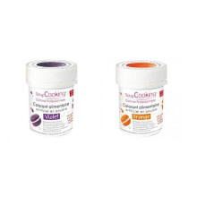2 corantes alimentares em pó - laranja-violeta