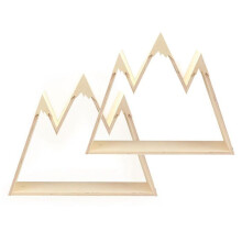 2 wall shelves in wooden mountain 50 x 40 x 10 cm