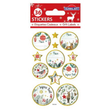 36 Weihnachts-Aufkleber - Goldprägung