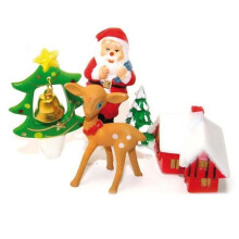 12 Kunststoffdekorationen für Weihnachtskuchen