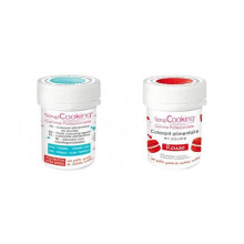 2 coloranti alimentari in polvere - rosso-turchese