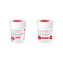 2 Lebensmittel-Farbmittel in Pulverform - rot-rosa