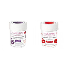2 corantes alimentares em pó - vermelho-violeta