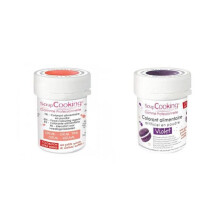 2 coloranti alimentari in polvere - corallo-viola