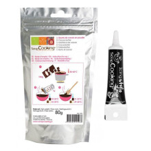 Burro di cacao in polvere 80 g + Pennarello per glassa nera