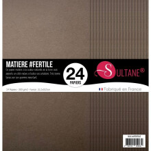 24 Scrapbooking-Papiere Braun - 300g/m2 - H : 30,5 cm
