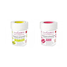2 corantes alimentares em pó - rosa-verde limão
