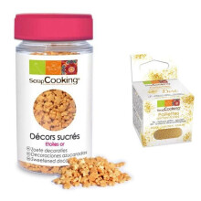 Decorações doces estrelas douradas + purpurinas douradas