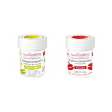 2 colorantes alimentarios en polvo - verde limón-rojo