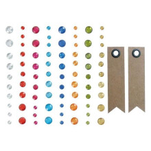 Strass adesivos Diamante + 20 etiquetas kraft Pendente