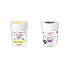 2 coloranti alimentari in polvere - viola-giallo pastello