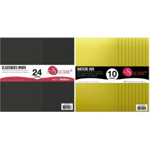 34 Scrapbooking-Papiere Schwarz und Gold - H: 30,5 cm