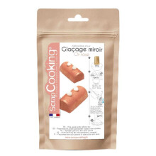 Cobertura efeito espelho dourado rosa 220 g
