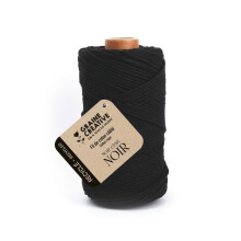 Bobina de hilo de algodón trenzado reciclado - Negro - 100 m - Ø 2 mm - 400 g