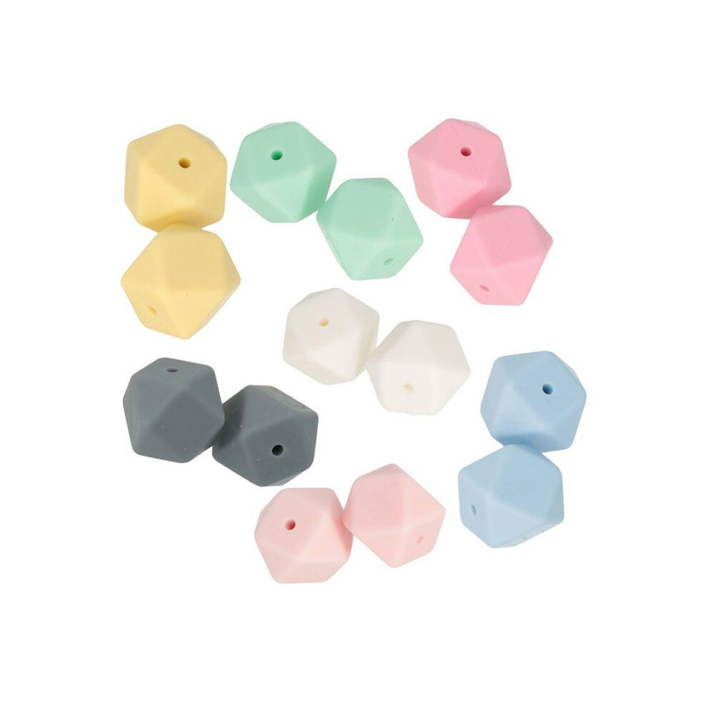 Artemio 14 Hexagonal Silicone Beads 17 Mm - Multicolor