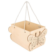Cesto in legno farfalle
