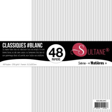 48 Scrapbooking-Papiere Weiß - 300g/m2 - H : 30,5 cm