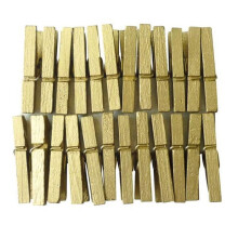 48 Mini-Wäscheklammern goldfarben 3 cm