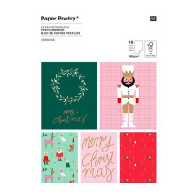 Bloc de tarjetas postales - 15 hojas Navidad