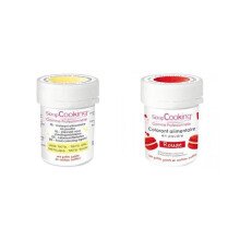 2 coloranti alimentari in polvere - giallo pastello-rosso