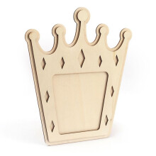 Wooden crown photo frame 21.5 x 18 cm
