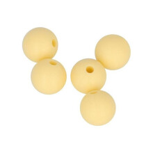 5 perlas de silicona redondas - 10 mm - amarillo