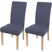 Verfraai uw eetkamer met waterdichte, jacquard-stretch stoelhoezen (set van 6). Bescherm uw stoelen tegen morsen, universele pasvorm, gemakkelijk te