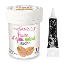 Aroma alimentar natural em pó de pistache + Caneta de glacê preto