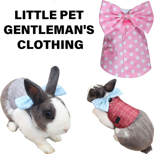 Small Animal Harness and Leash for Rabbit-Red plaid M 2