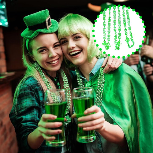 Χάντρες Mardi Gras, Κολιέ με χάντρες για το Πράσινο Πάρτι για εορταστικές εκδηλώσεις 1