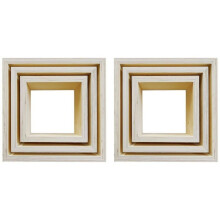 6 blocchi di 3 piccole mensole quadrate in legno 22, 18 e 14 cm