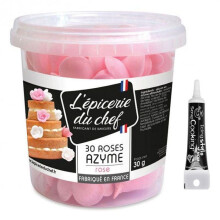 30 rosas de papel de arroz + Caneta de glacê preta