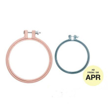 2 anéis de bordado - rosa 10,1 cm + petróleo 12,7 cm