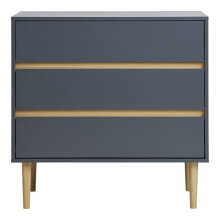 Cômoda 3 gavetas 80x40x80 cm azul pato e natural