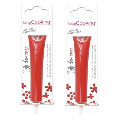 2 rote Schokoladenstifte 25 g