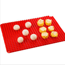 Non-stick silikone bagemåtte, fedtreducerende bagemidler, pyramideformet silikone bagemåtte til madlavning, bagning og stegning, tåler