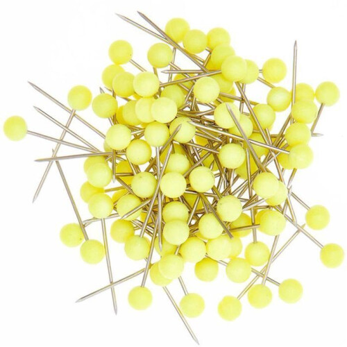 Petites Épingles décoratives 1,6 cm - jaune fluo 1